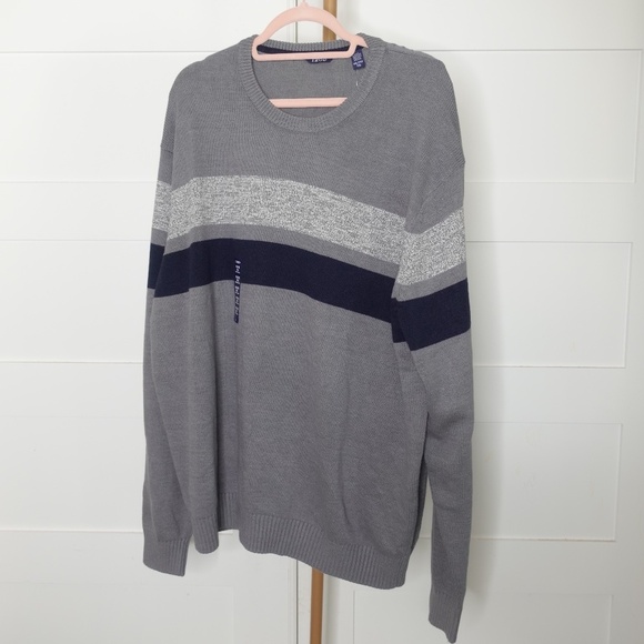 New Men's sweater Izod plus size XXL grey color fall stylish - Picture 1 of 8